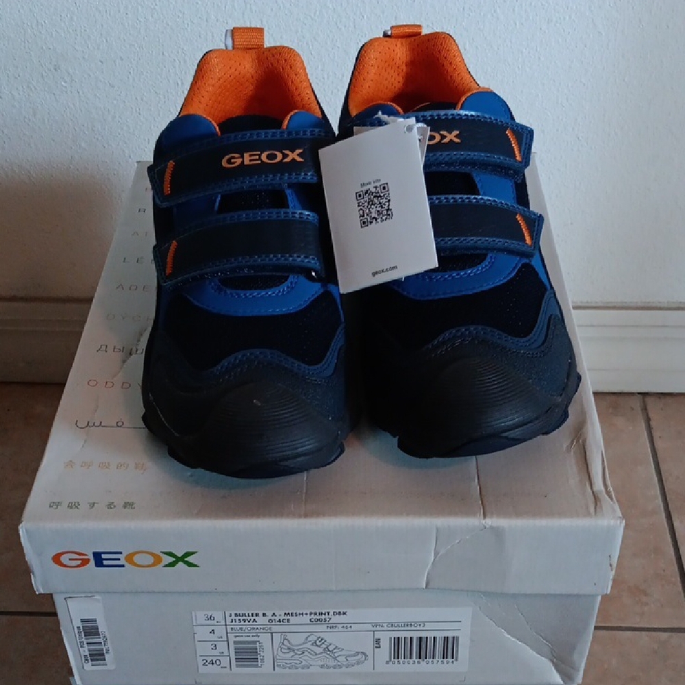 Geox Kids' Blue and Orange Sneakers
